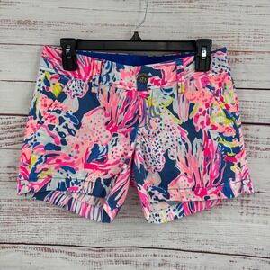 Lilly Pulitzer The Callahan Shorts Size 0 Colorful‎ Coral Reef Print